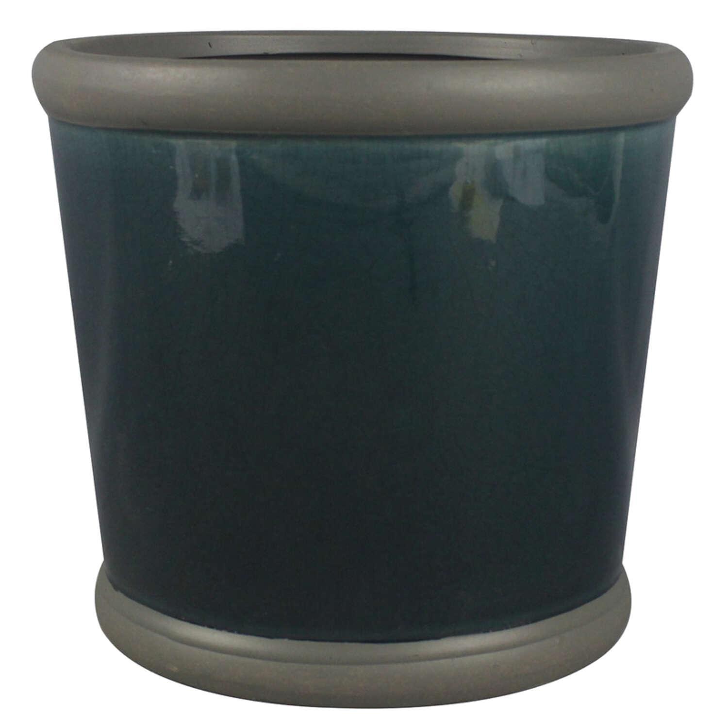 Trendspot Belleville 9 in. D Ceramic Planter Blue