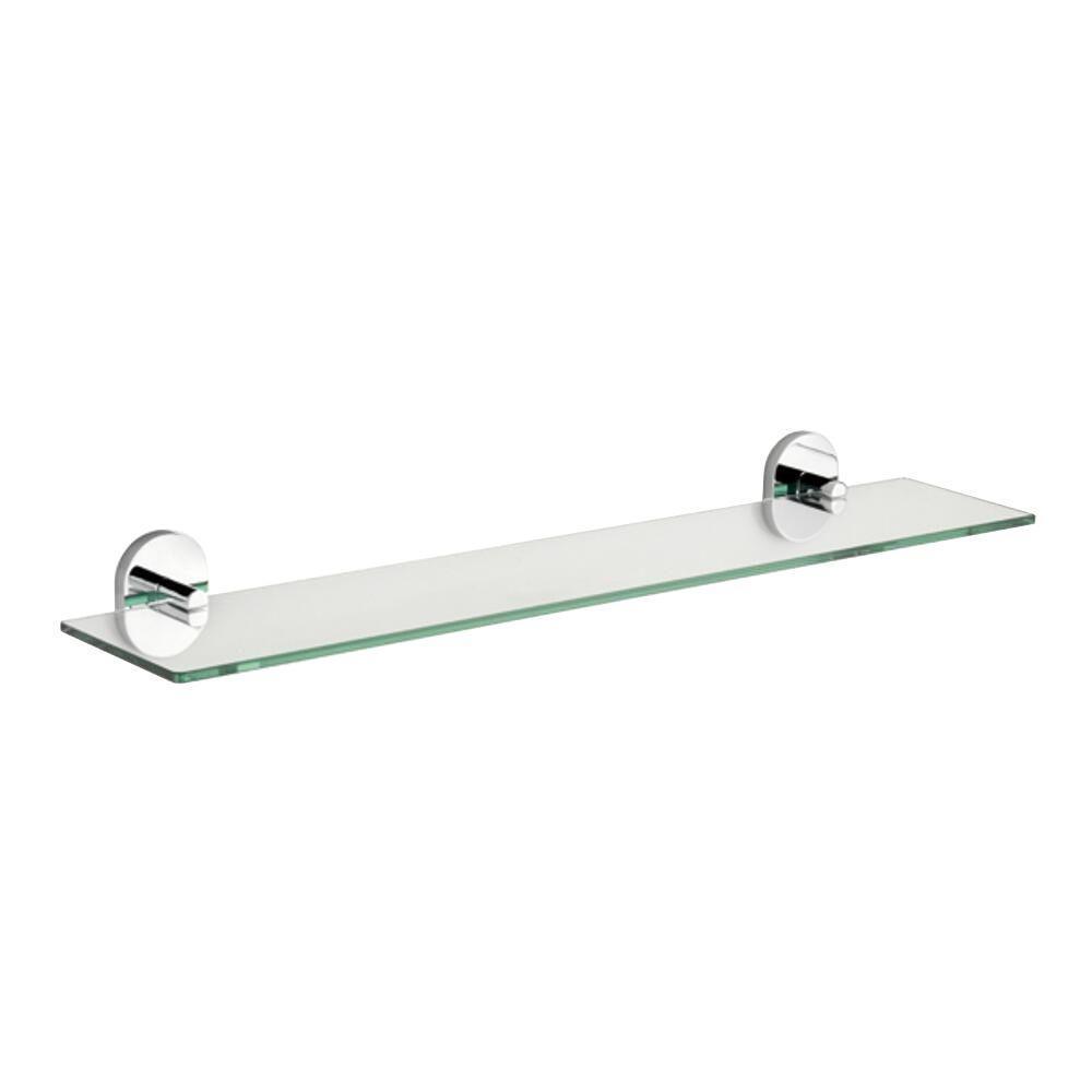 Pendle 5.28 in. L x 2.12 in. H x 24.30 in. W Wall-Mounted Opaque Glass Bathroom Shelf with Flexi-Fix in Chrome