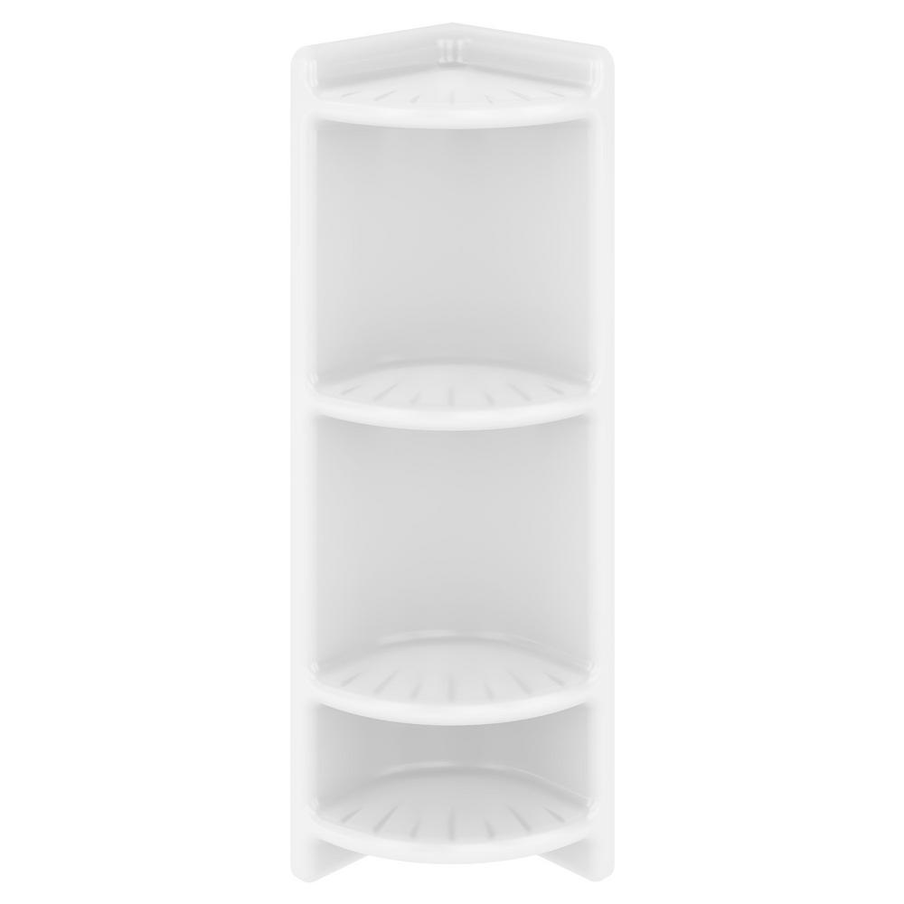 4-Shelf Corner Caddy in Dove White