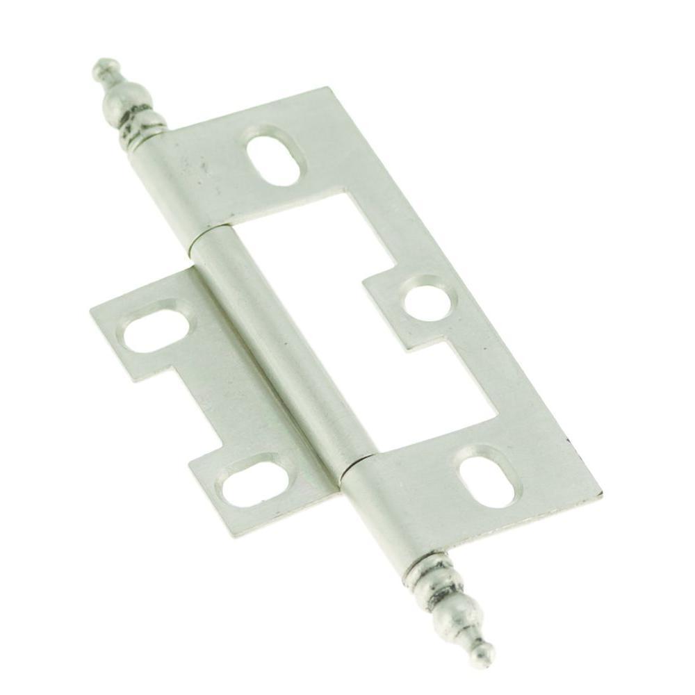 2-1/2 in. x 1-1/2 in. Satin Nickel Furniture Barrel Hinge