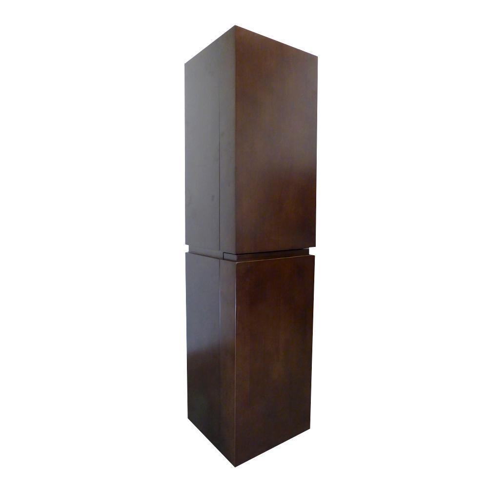 Mannheim 15.6 in. W x 15 in. D x 61.6 in. H Wall Mounted Linen Cabinet in Walnut