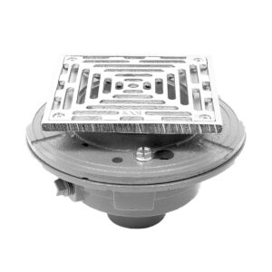 Sigma APS.11.505T 2'' Cast Iron Floor Drain With 6 X 6'' Square Adjustable Strainer Assembly Trim