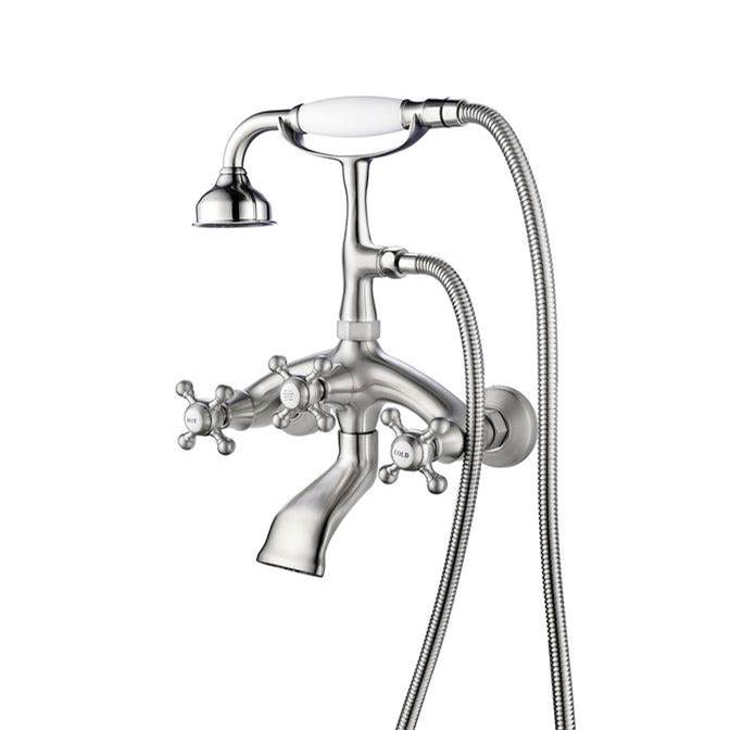 Barclay 4614-MC Wall Mount Filler With Hand Shower 8 Curved Body Cross Handles