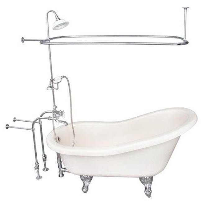 Barclay TKATS60-BCP3 Tub Kit 60 AC Slipper Shower Unit Supplies Drain - Polished Chrome