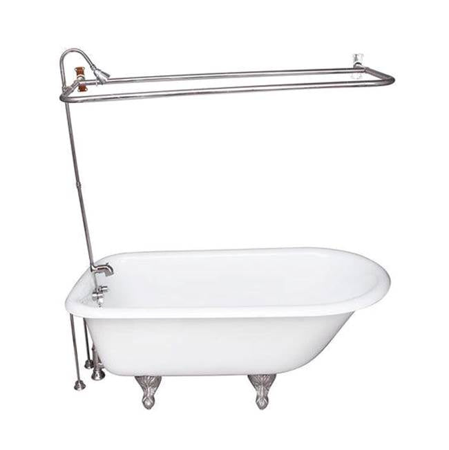 Barclay TKCTR67-CP4 Tub Kit 67 Cast Iron Roll Top Shower Unit Supplies Drain - Polished Chrome