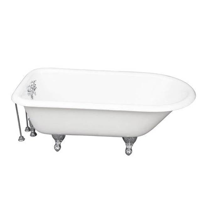 Barclay TKCTR67-CP7 Tub Kit 67 Cast Iron Roll Top Tub Filler Supplies Drain - Polished Chrome