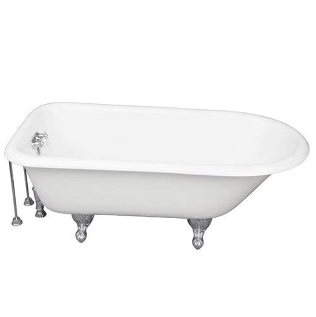 Barclay TKCTR67-CP8 Tub Kit 67 Cast Iron Roll Top Tub Filler Supplies Drain - Polished Chrome