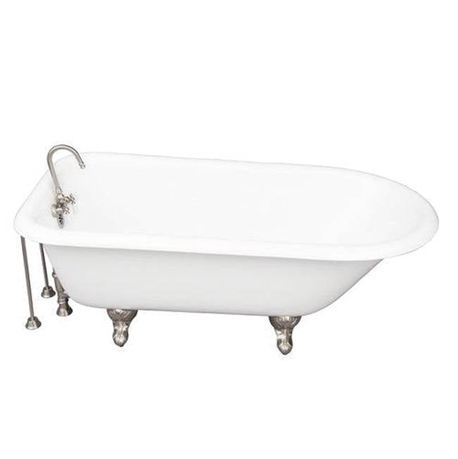 Barclay TKCTR67-SN3 Tub Kit 67 Cast Iron Roll Top Tub Filler Supplies Drain - Satin Nickel