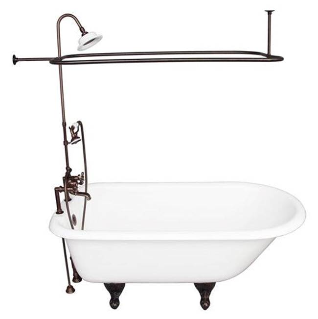 Barclay TKCTR7H60-ORB4 Tub Kit 60 Cast Iron Roll Top Shower Unit Supplies Drain - Oil Rubbed Bronze