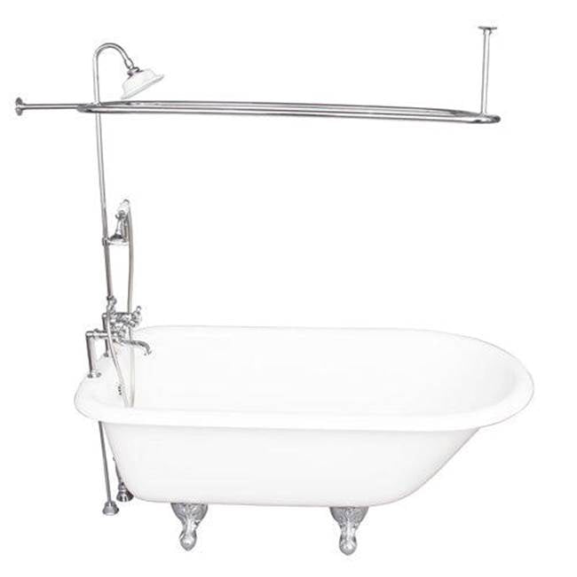 Barclay TKCTR7H67-CP4 Tub Kit 67 Cast Iron Roll Top Shower Unit Supplies Drain - Polished Chrome