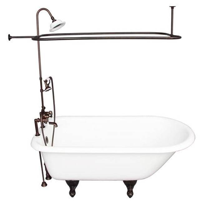 Barclay TKCTR7H67-ORB3 Tub Kit 67 Cast Iron Roll Top Shower Unit Supplies Drain - Oil Rubbed Bronze