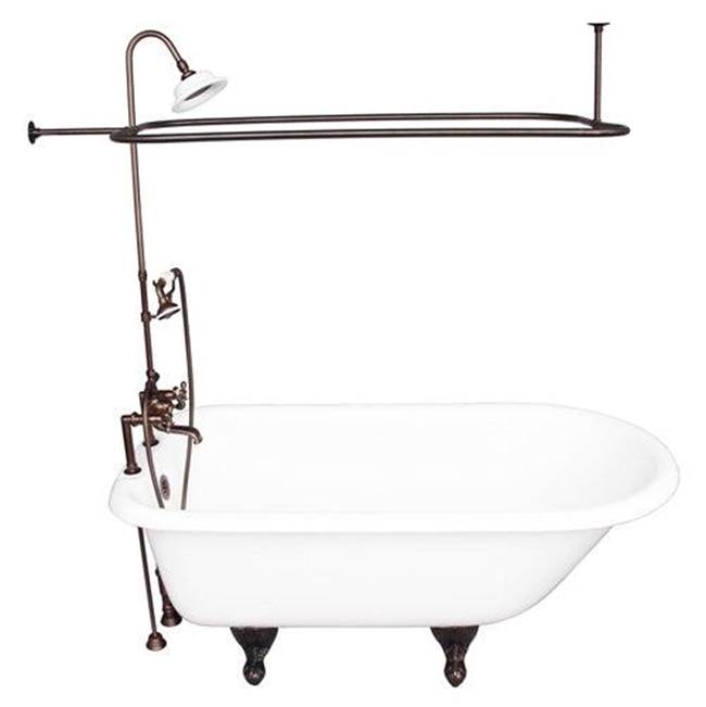 Barclay TKCTR7H67-ORB4 Tub Kit 67 Cast Iron Roll Top Shower Unit Supplies Drain - Oil Rubbed Bronze
