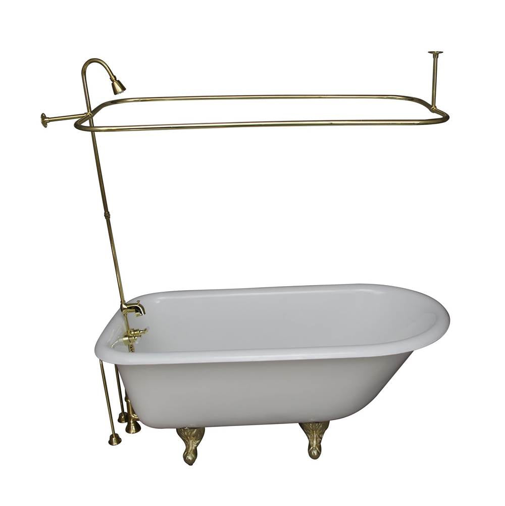 Barclay TKCTR67-PB4 Tub Kit 67 Cast Iron Roll Top Shower Unit Supplies Drain - Polished Brass