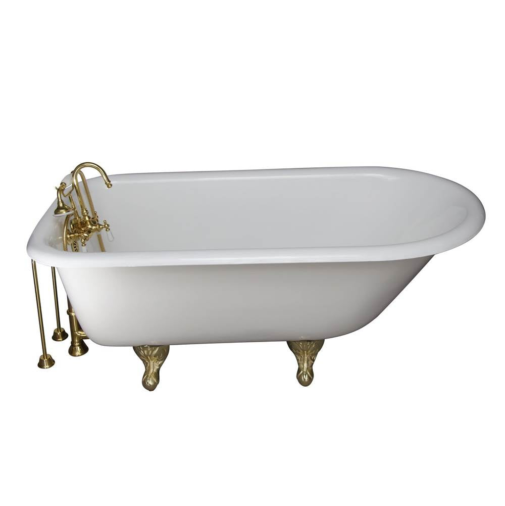 Barclay TKCTR67-PB8 Tub Kit 67 Cast Iron Roll Top Tub Filler Supplies Drain - Polished Brass