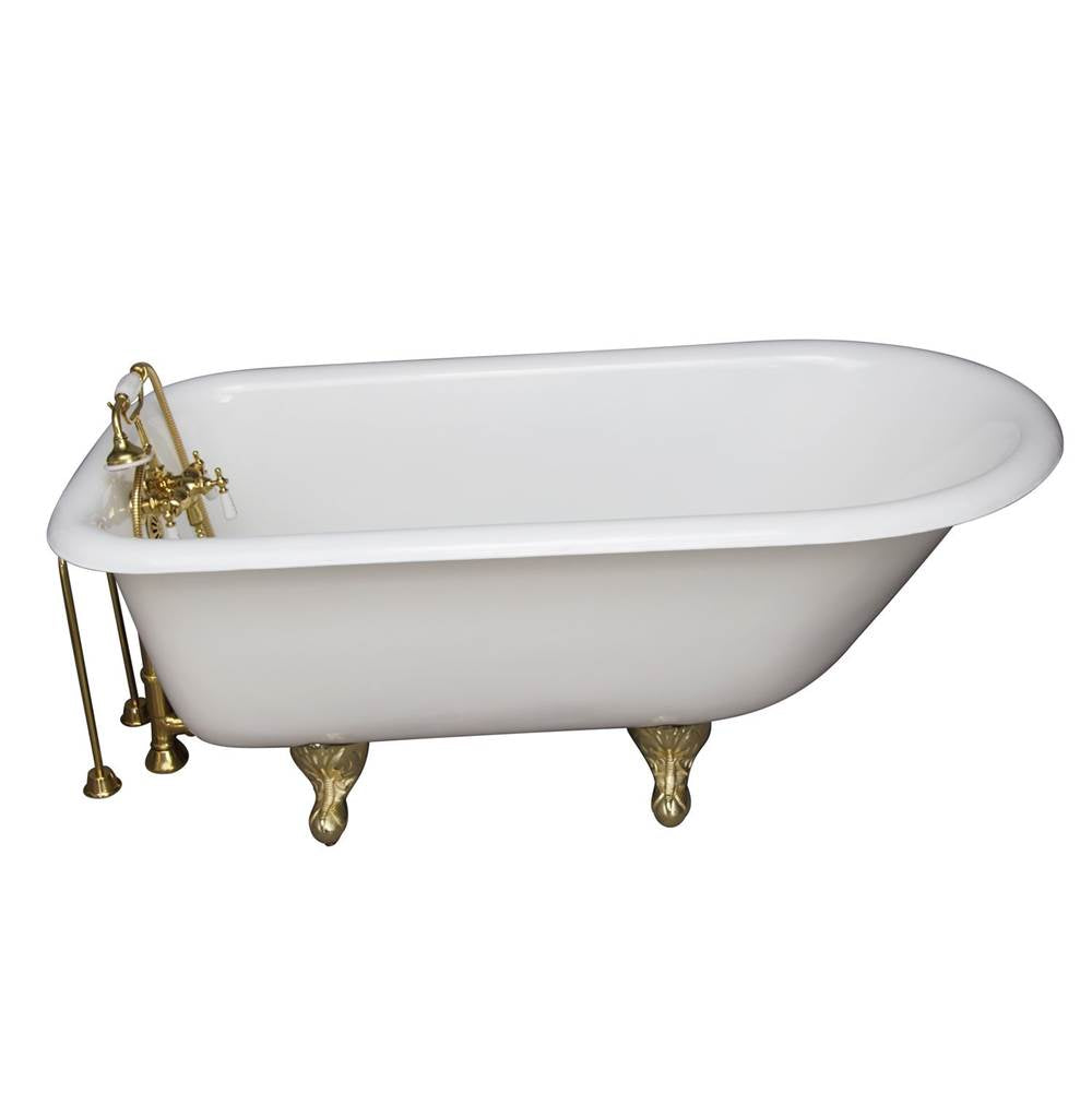 Barclay TKCTR67-PB9 Tub Kit 67 Cast Iron Roll Top Tub Filler Supplies Drain - Polished Brass