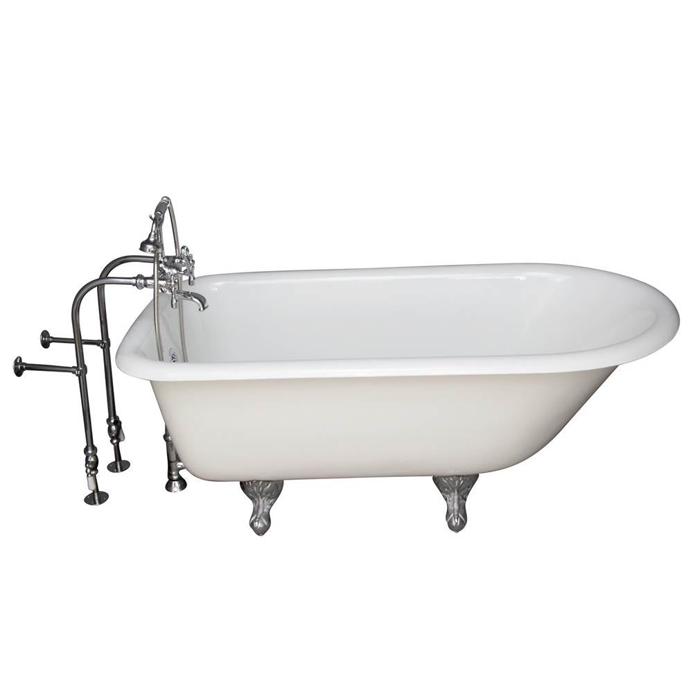 Barclay TKCTRN60-CP8 Tub Kit 60 Cast Iron Roll Top Tub Filler Supplies Drain - Polished Chrome