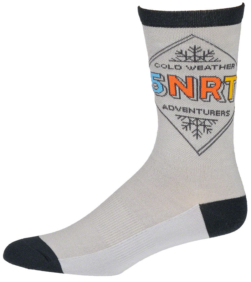 45NRTH Adventure Crew Lightweight Wool Sock - Gray/Dark Blue, Small