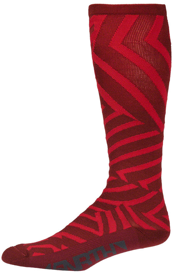 45NRTH Dazzle Midweight Knee High Wool Sock - Chili Pepper/Red, Small