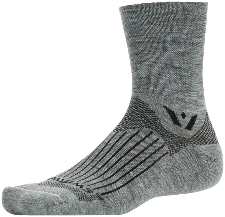 Swiftwick Pursuit Quarter Crew Socks - 4", Heather, Large