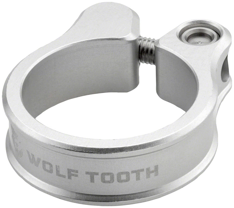 Wolf Tooth Seatpost Clamp - 34.9mm, Bolt-On, Raw Silver