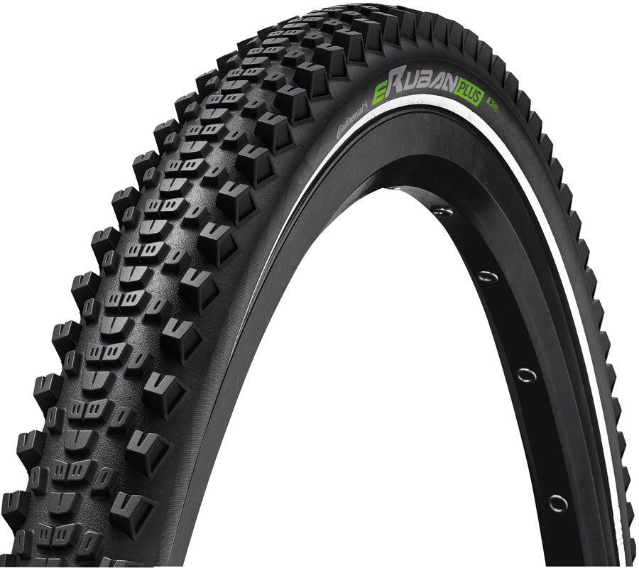 Continental eRuban Plus Tire - 27.5 x 2.60, Clincher, Wire, Black/Reflex, PolyX Breaker, PureGrip, Plus Breaker, E50 C1504023