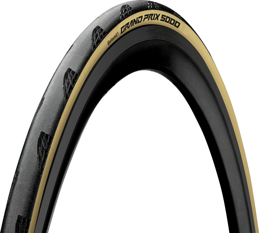 Continental Grand Prix 5000 Tire - 700 x 28, Clincher, Folding, Black/Cream, BlackChili, Vectran Breaker, LazerGrip, ACT 01019480000