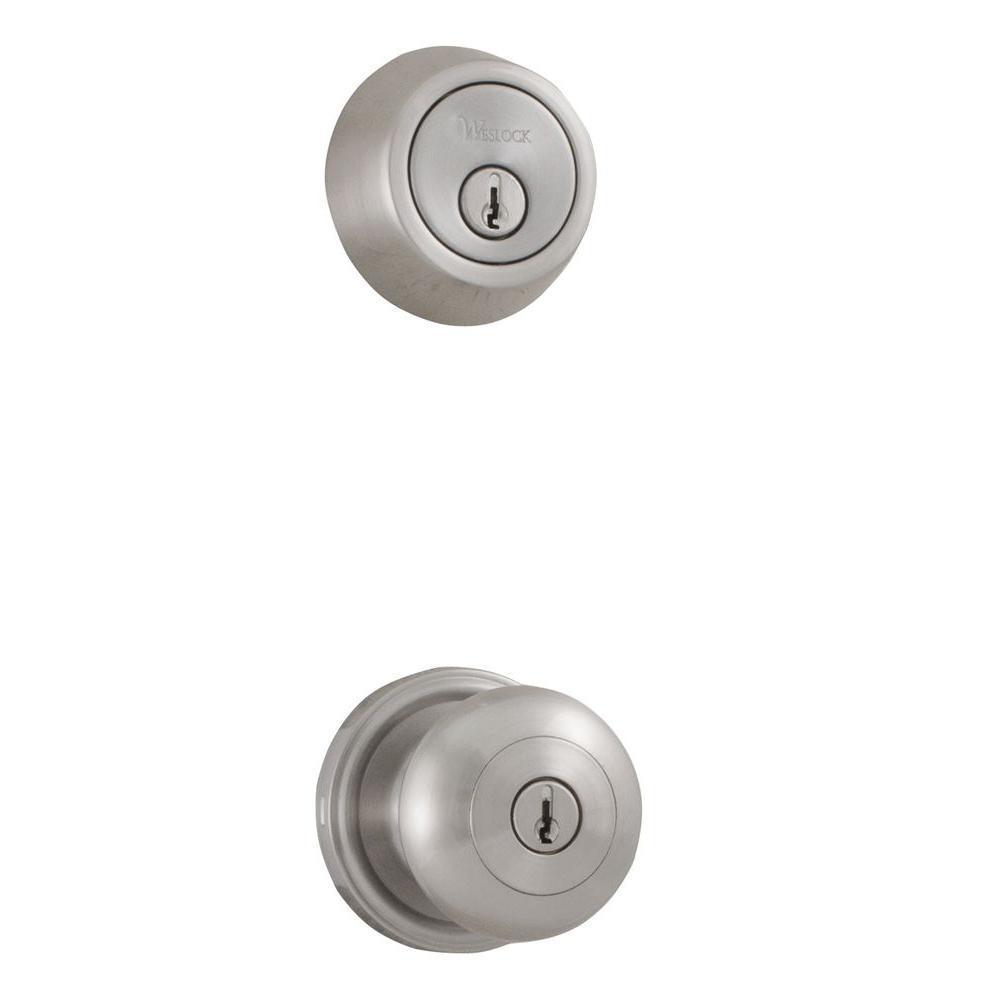 Traditionale Impresa Keyed Entry/Single Cylinder Deadbolt Combo in Satin Nickel