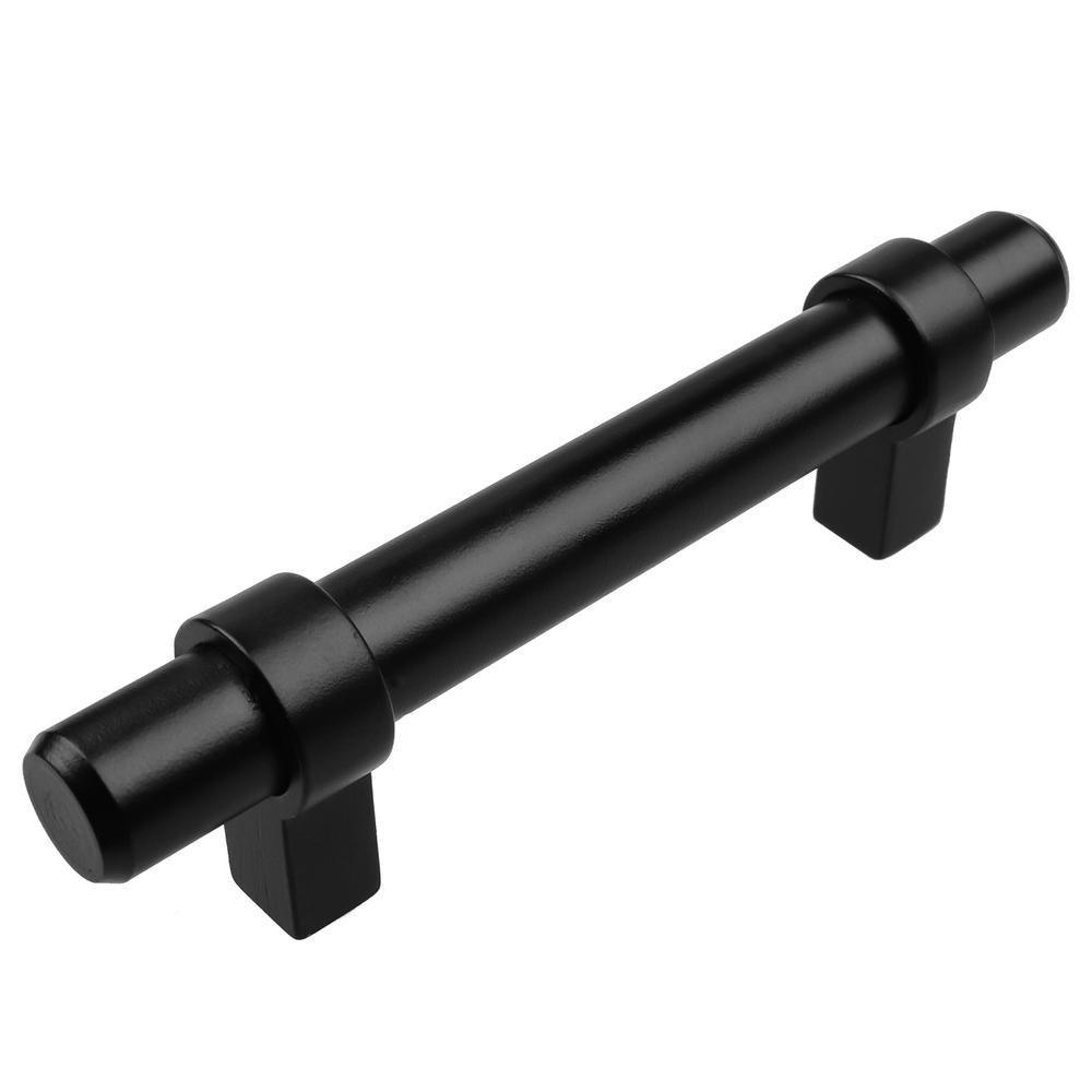 3 in. Matte Black Euro Style Solid Cabinet Drawer Bar Pulls (10-Pack)