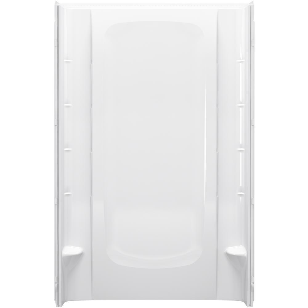 48 in. x 76 in. 1-Piece Direct-to-Stud Alcove Shower Back Wall in White