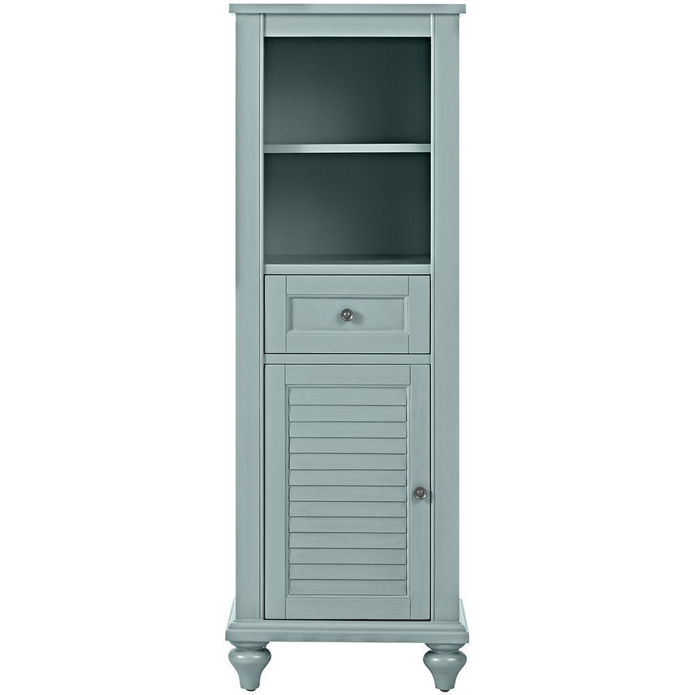 Hamilton 18 in. W x 53 in. H x 14 in. D Bathroom Linen Storage Cabinet in Sea Glass