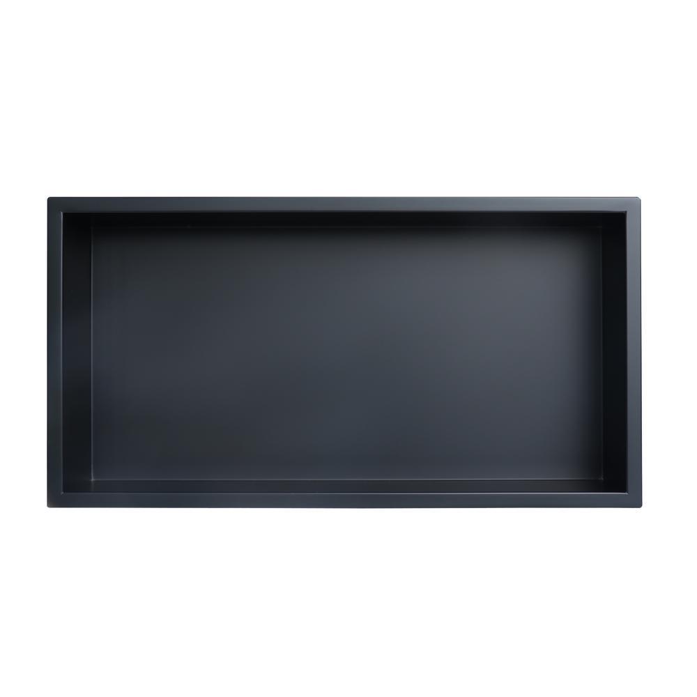 Showroom Series 12 in. x 24 in. Shower Niche in Matte Black