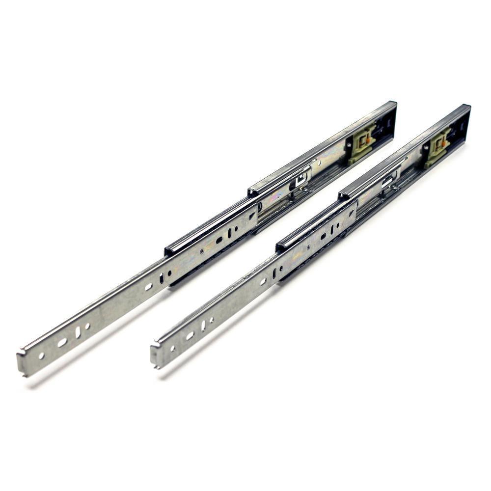 12 in. Push to Open Side Mount Full Extension Ball Bearing Drawer Slide with Installation Screws (1-Pair)