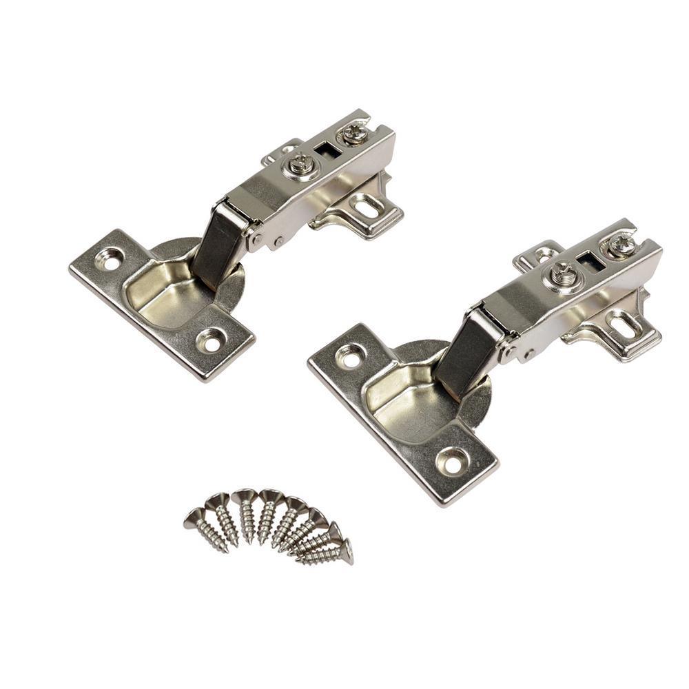 110-Degree 35 mm Euro Nickel Plated Full Overlay Hinge (5-Pairs)