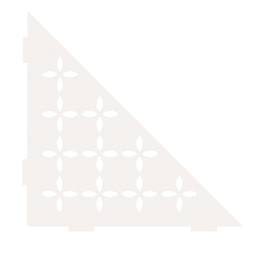 Shelf-E Matte White Color-Coated Aluminum Floral Triangular Corner Shelf