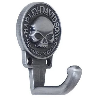Antique Pewter Finish Skull Logo Wall Hook For Clothes 2.3 X 1.56 X 1.3 Inches