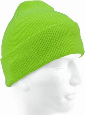 Fluorescent Green Acrylic Watch Cap Beanie Hat