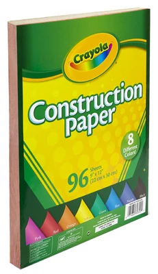 Construction Paper Pack, 9 By 12 Inches, 96 Sheets