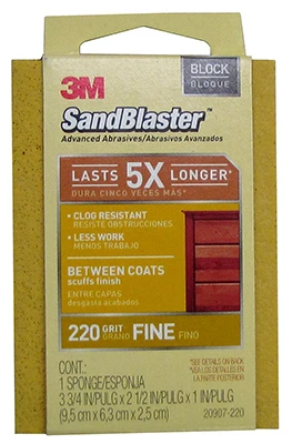 Sanding Sponge, Fine 220 Grit