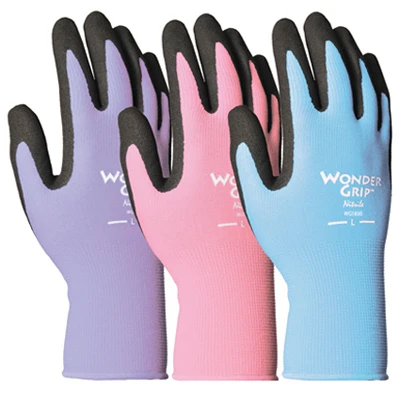 Wonder Grip Nitrile Coated Garden Gloves For Women, Assorted Colors, Size Small