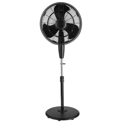 18-inch Oscillating Misting Fan With 3-speed Settings In Black Matte Finish