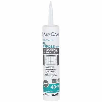 All Purpose Caulk, Acrylic Latex With Silicone, Clear, 10.1-oz.