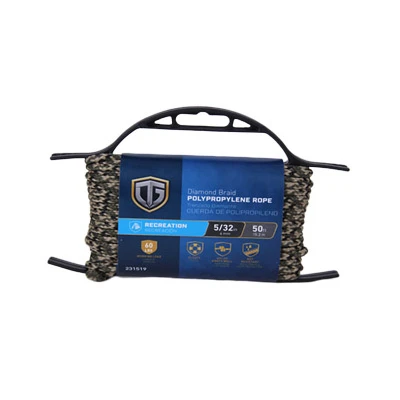 Camouflage Polypropylene Rope 5/32 Inch Diameter By 50 Feet Length