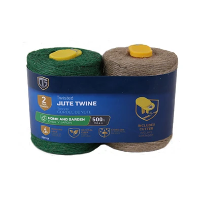 Jute Twine + Bonus Cutter 2-pk., 500 Ft.