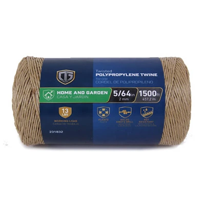 Brown Polypropylene Twine, 1500 Feet Length, Durable And Lightweight