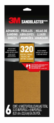 Sandblaster Sandpaper, 3-2/3 In. X 9 In., 320 Grit, 6-pk