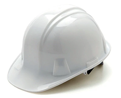 White Cap Style Hard Hat With Pin Lock Suspension System