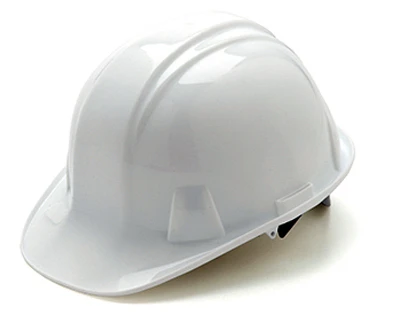 White Cap Style Hard Hat With Ratchet Adjustment For Secure Fit