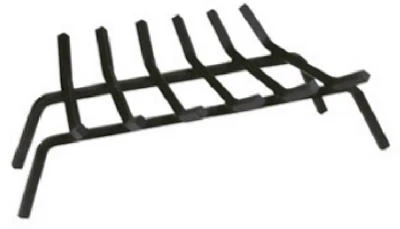 Black Wrought Iron Fireplace Grate, 27 Inches Wide, Durable Heavy Duty