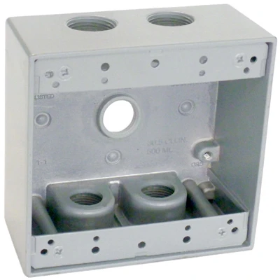 2 Gang Gray Electrical Outlet Box For Wall Installation