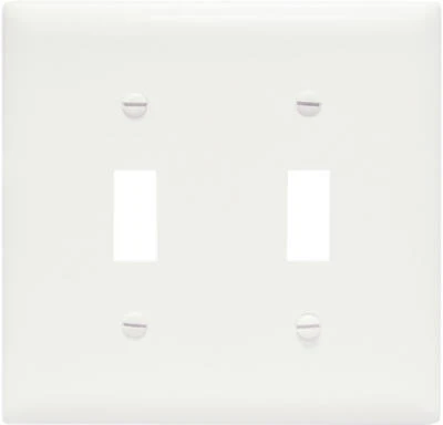 White 2-toggle Oversize Wall Plate Cover For Standard Switches